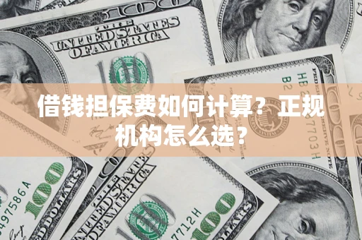 武汉借钱担保费如何计算？正规机构怎么选？