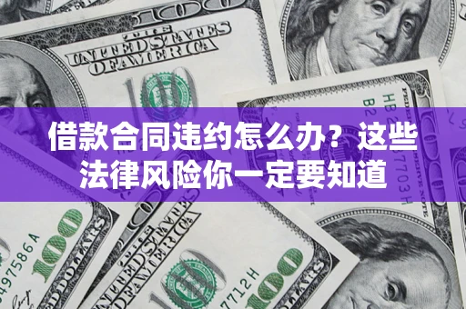 武汉借款合同违约怎么办？这些法律风险你一定要知道
