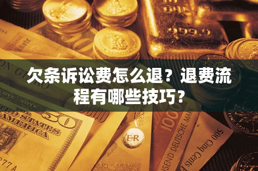 武汉欠条诉讼费怎么退？退费流程有哪些技巧？