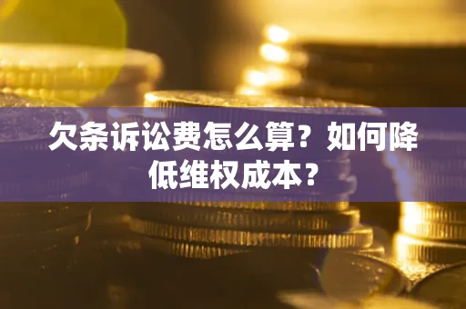 武汉欠条诉讼费怎么算？如何降低维权成本？
