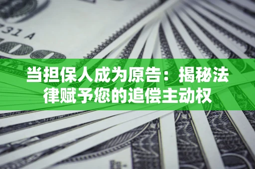 武汉当担保人成为原告:揭秘法律赋予您的追偿主动权 武汉当担保人成为原告:揭秘法律赋予您的追偿主动权
